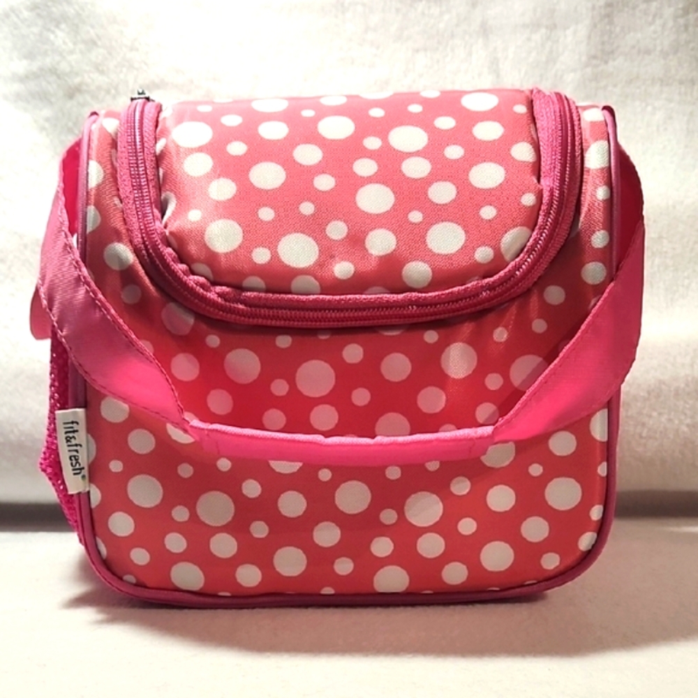 Pink Polka Dot Kids LUNCH Bag by FIT AND FRESH IS PERFECT FOR SCHOOL